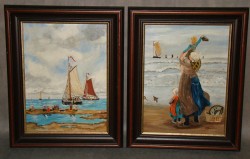 Картины диптих Проводы рыбаков Alfons Geens (W660)