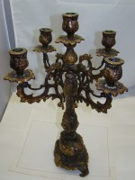 Подсвечник канделябр винтажный большой бронзовый (Z110)