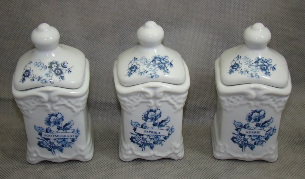 Delfts баночки для специй фарфоровые винтажные (M169)