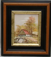 Картина маленькая пейзаж Дом (M461)