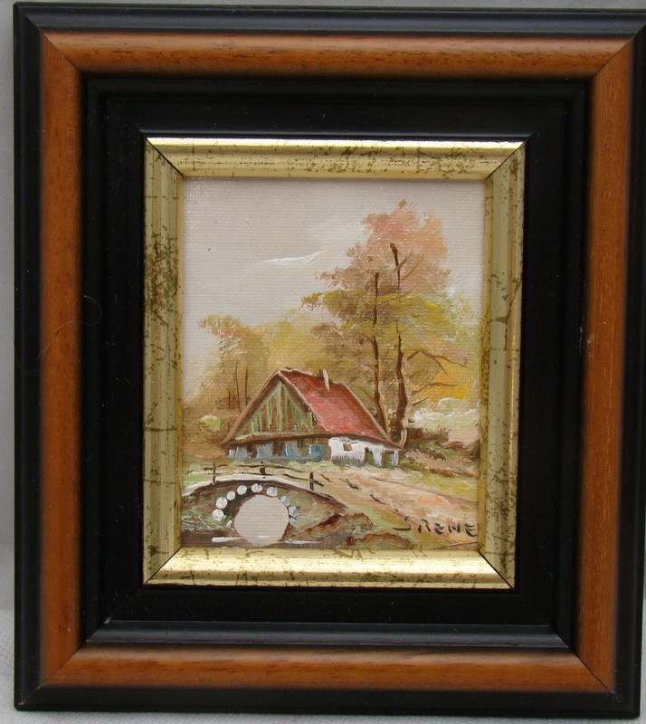 Картина маленькая пейзаж Дом (M461)