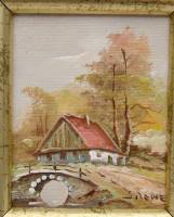 Картина маленькая пейзаж Дом (M461)