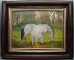Картина винтажная Лошадь с жеребенком (Y720)
