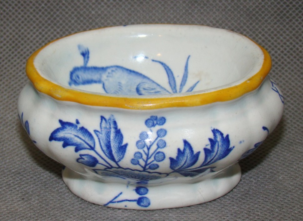 Солонка старинная лоток фаянсовый (W426)