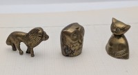 Фигурки литые винтажные Лев сова и кошка (B240)