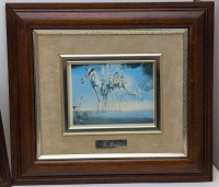 Пара винтажных картин репродукций Сальвадора Дали (B141)