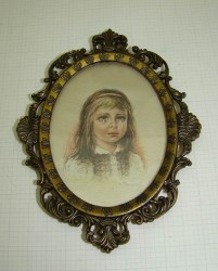 Репродукция на шелке в рамке (P519)