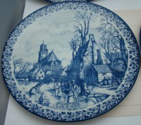 Delft тарелки большие винтажные Времена года 4 шт. (A748)
