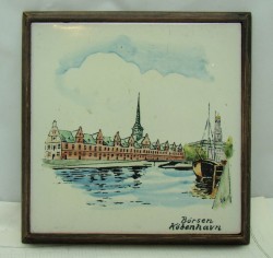 Плакетка старинная "Копенгагенская биржа" (V011)