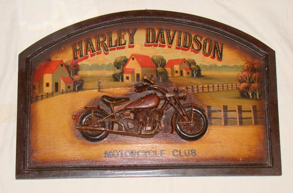 Панно большое винтажное Harley-Davidson (V405)