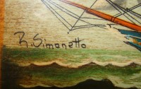 Simonetto Картины винтажные на дереве Парусники (X285)