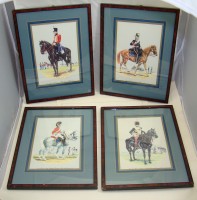 Принты винтажные в рамках Кавалеристы 4 шт. (M175)