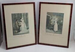 Винтажные репродукции старинных гравюр 2 шт. (B048)