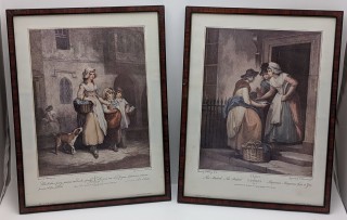 Винтажные репродукции старинных гравюр 2 шт. (B049)