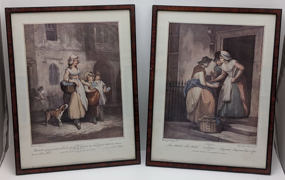 Винтажные репродукции старинных гравюр 2 шт. (B049)