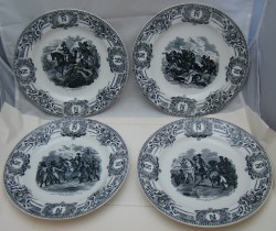 Наполеон тарелки коллекционные винтажные Boch Freres 4 шт. (Y204)
