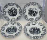 Наполеон тарелки коллекционные винтажные Boch Freres 4 шт. (Y204)