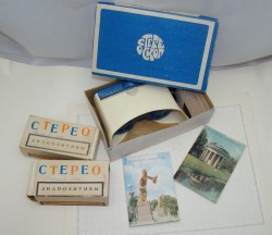 Винтажный набор: стереоскоп, слайды, буклеты Ленинград (Y366)