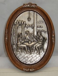Украшение настенное винтажное барельеф "В кабаке" (M469)
