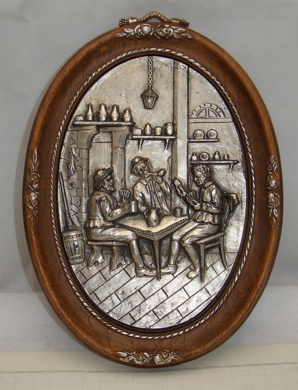 Украшение настенное винтажное барельеф "В кабаке" (M469)