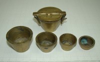 Гирьки - чашечки для весов старинные 4 шт. в футляре (M275)