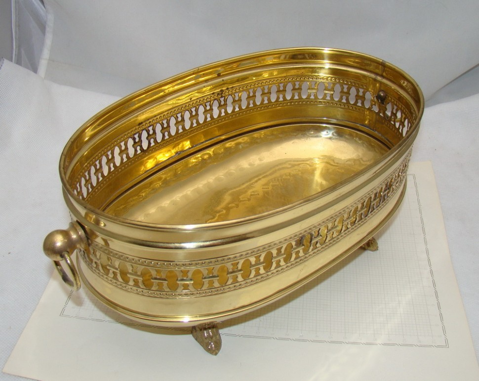 Ёмкость винтажная кашпо фруктовница овальная (M470)