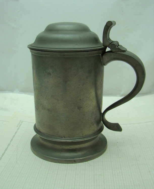 Кружка пивная оловянная с крышкой (U957)