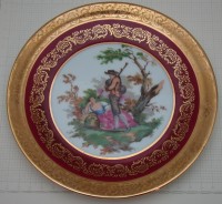 Limoges тарелочка Галантная сцена с картины Watteau (X703)