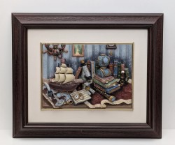 Картина объемная барельеф 3D-панно Капитанский стол (B148)