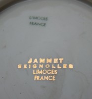 Limoges винтажные икорница Jammet Seignolles с лопаткой-ножом (Y369)