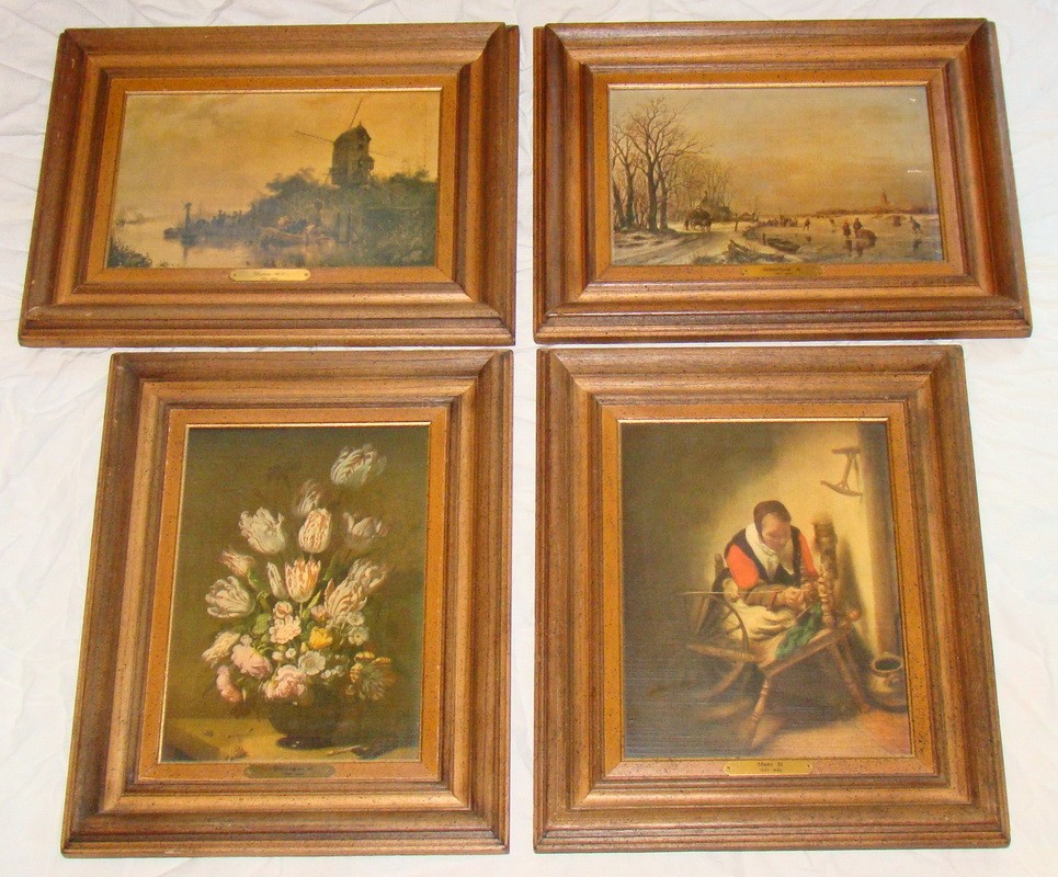 Картины - репродукции винтажные 4 шт. (M180)