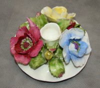 Aynsley подсвечник фарфоровый винтажный Цветы (M669)