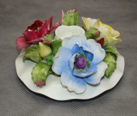 Aynsley подсвечник фарфоровый винтажный Цветы (M669)