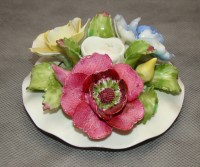 Aynsley подсвечник фарфоровый винтажный Цветы (M669)