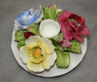 Aynsley подсвечник фарфоровый винтажный Цветы (M669)