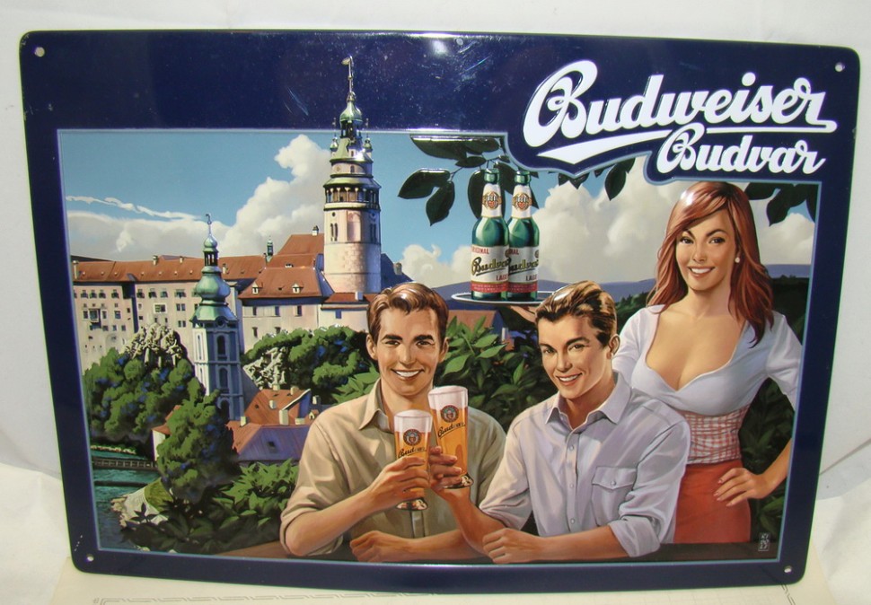 Табличка рельефная постер Budweiser Budvar (Q070) .