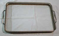 Поднос большой  винтажный со стеклом (W437)