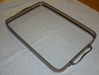 Поднос большой  винтажный со стеклом (W437)