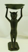 Фигурка статуэтка Кот с лотком подставкой подсвечником (X544)