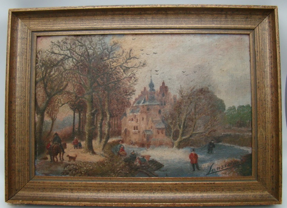 Картина старинная Зима (A659)