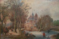 Картина старинная Зима (A659)