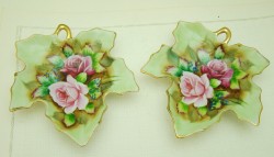 Лоточки фарфоровые винтажные Кленовый лист 2шт (X295)