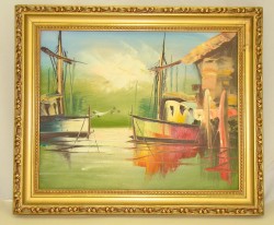 Картина винтажная Лодки (X354)