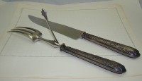 Набор старинный для мяса нож и вилка с зажимом (Y537)