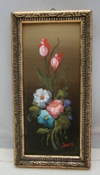 Плакетка мини-картина винтажная Цветы (M184)