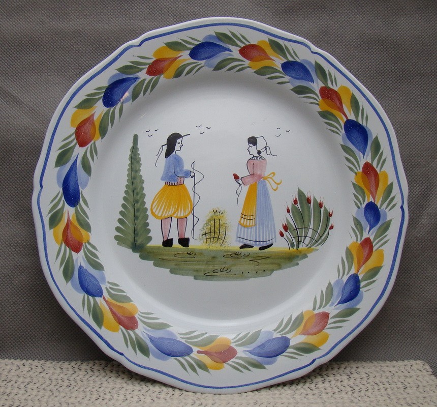 Quimper тарелка винтажная декоративная ручной работы (M771)