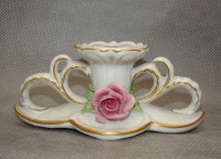 Дрезденский фарфор Подсвечник винтажный Роза (A267)