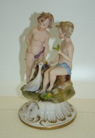 Capodimonte CVS винтажная статуэтка Дети с гусем (A760)