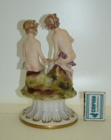 Capodimonte CVS винтажная статуэтка Дети с гусем (A760)