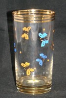 Стакан бокал стеклянный винтажный Бабочки (W049)